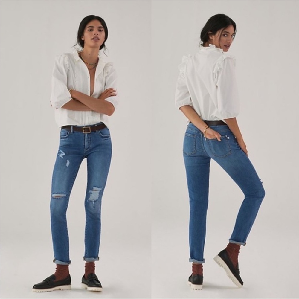 NWT $138 Anthropologie Pilcro The Slim Boyfriend Crop Jeans Distressed 16W Plus
